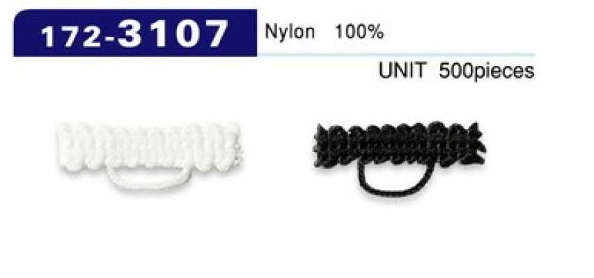 172-3107 Asole e bottoni, tipo cordoncino intrecciato, 5 mm x 22 mm (500 pezzi)