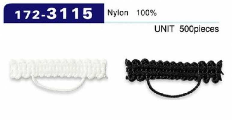 172-3115 Asole e bottoni, tipo cordoncino intrecciato, 5 mm x 30 mm (confezione da 500)
