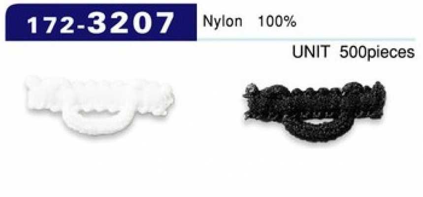 172-3207 Tipo asole e bottoni in nylon Wooly, orizzontale, 22 mm (500 pz)