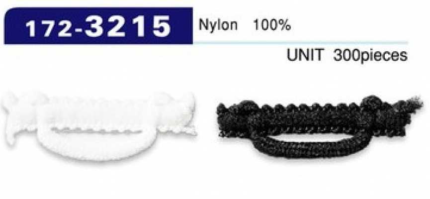 172-3215 Asole e bottoni, tipo nylon felpato, allungato, 30 mm (300 pezzi)