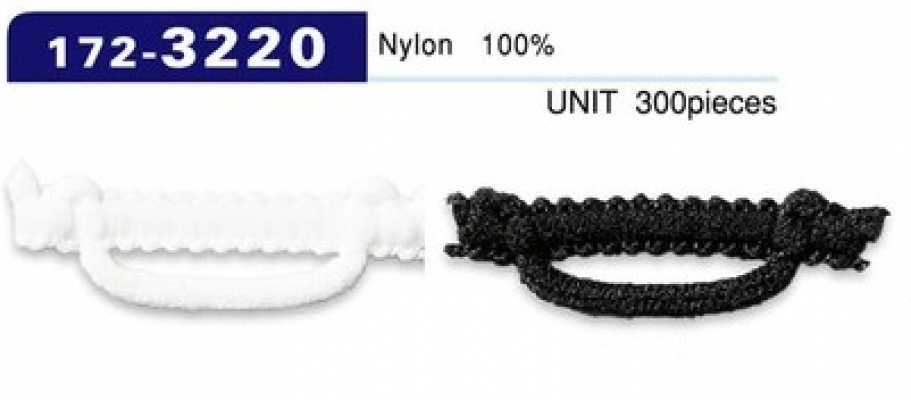 172-3220 Asole e bottoni in nylon woolly tipo orizzontale lungo 37 mm (Qtà. 300)