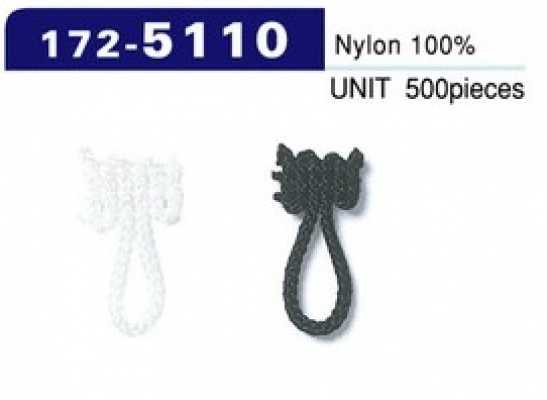 172-5110 Asole e bottoni, tipo cordoncino intrecciato, lunghezza totale 18 mm (confezione da 500)
