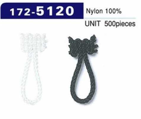 172-5120 Asole e bottoni, tipo cordoncino intrecciato, lunghezza totale 30 mm (500 pz.)