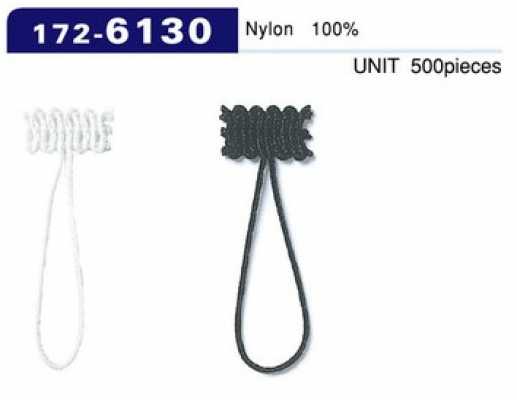 172-6130 Asole e bottoni, tipo cordoncino intrecciato, lunghezza totale 40 mm (Qtà 500)