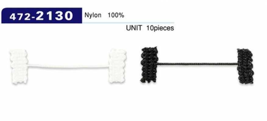 472-2130 Asole e bottoni Lining Stopper tipo cordoncino intrecciato Lunghezza totale 42 mm (10 pz)