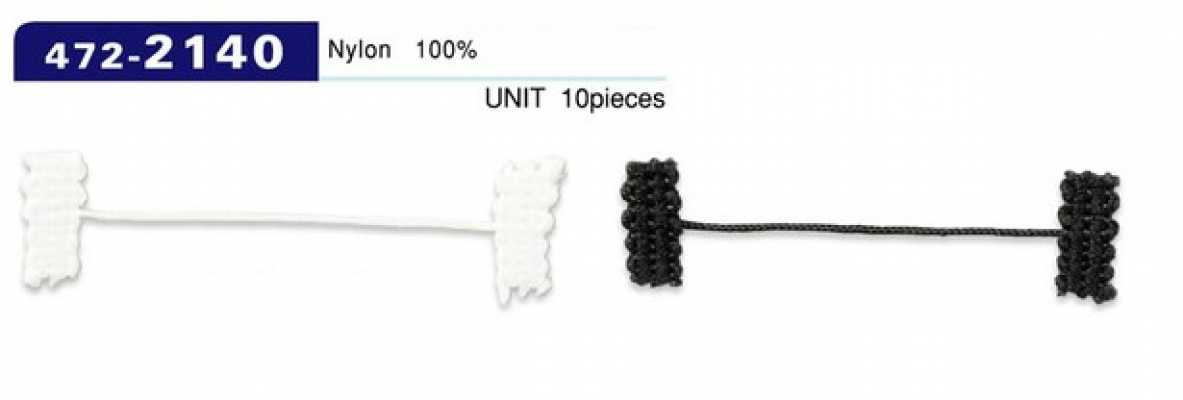 472-2140 Chiusura per fodera con asola a cordoncino, tipo cordoncino intrecciato, lunghezza totale 52 mm (Quantità: 10)