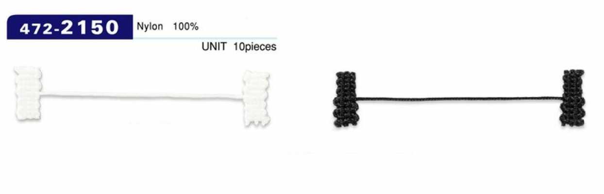 472-2150 Fermacordino per asole e bottoni in cordino intrecciato Lunghezza totale 62 mm (10 pz)