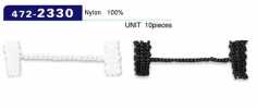 472-2330 Fermacorda per asole e bottoni, tipo cordino a catena, lunghezza totale 44 mm (confezione da 10)