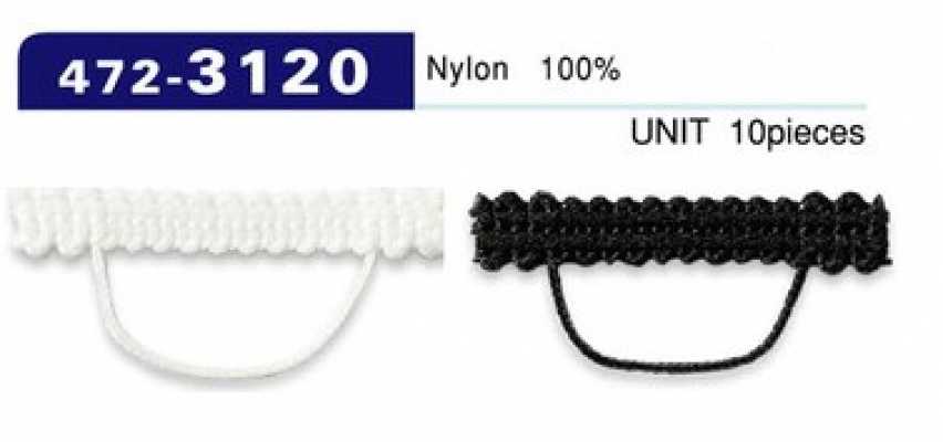 472-3120 Asole e bottoni, tipo cordino intrecciato, orizzontale, 33 mm (10 pezzi)