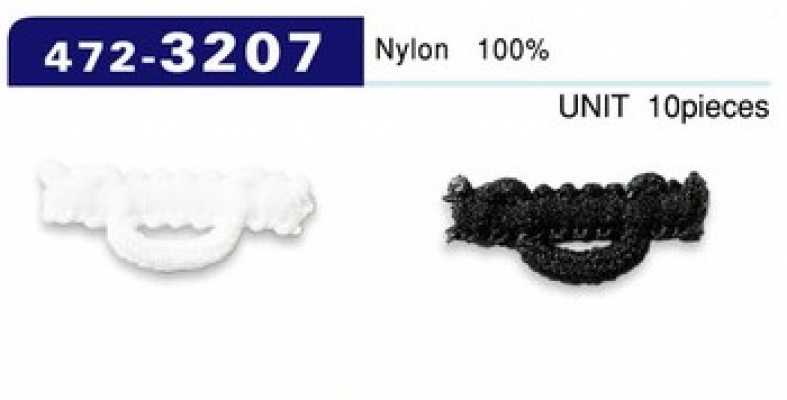 472-3207 Asole e bottoni, tipo nylon soffice, orizzontale, 22 mm (10 pz)