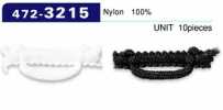 472-3215 Asole e bottoni in nylon woolly, lungo orizzontale, 30 mm (10 pz.)