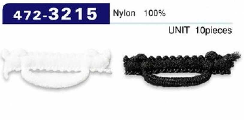 472-3215 Asole e bottoni in nylon woolly, lungo orizzontale, 30 mm (10 pz.)