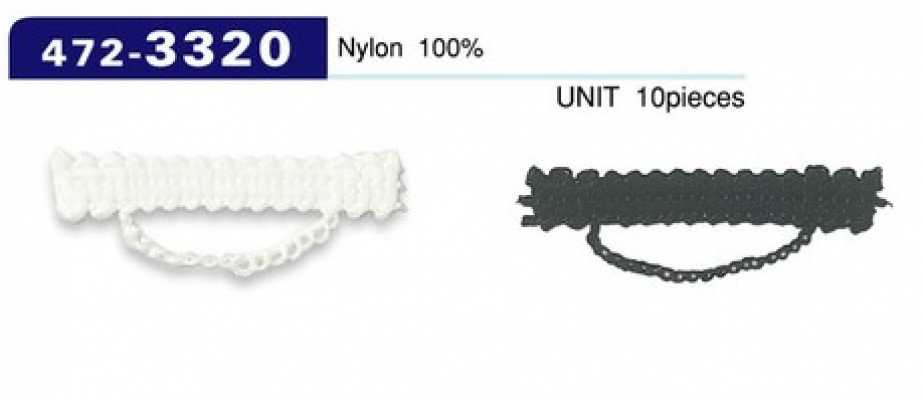 472-3320 Asole e bottoni, tipo cordoncino a catena, 7 mm H x 33 mm W (confezione da 10)