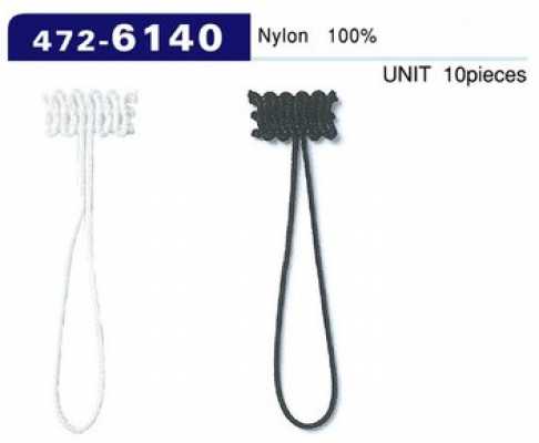 472-6140 Asole e bottoni, tipo cordoncino intrecciato, lunghezza totale 52 mm (10 pz.)