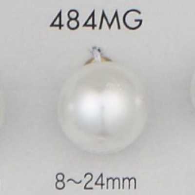 484MG Bottone con gambo ad anello semicircolare in resina ureica con finitura perlata dorata