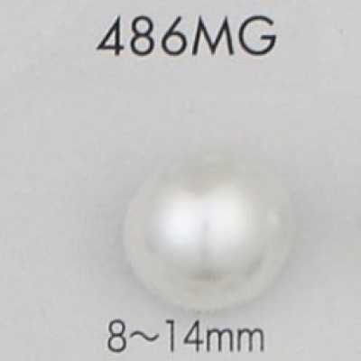 486MG Bottone con gambo a mezzo anello in resina di urea perlata dorata