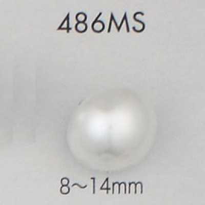 486MS Bottone in urea con finitura perlata e gambo argentato