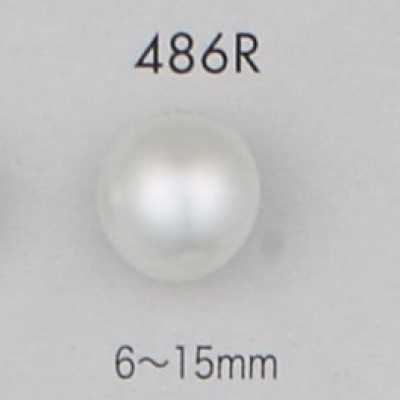 486R Bottone a gambo semianello in urea con finitura perlata