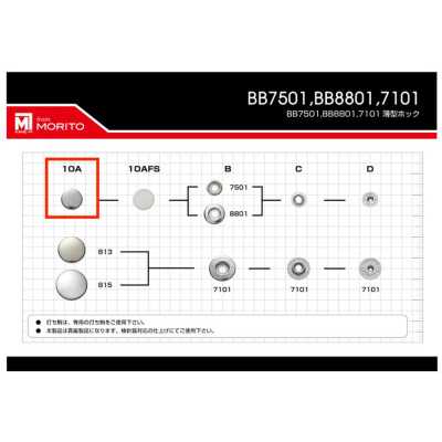 7501/8801 10A 7501/8801 Parti superiori 10 mm