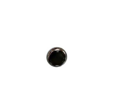 AB55S Bottone in madreperla nera con bordo metallico e foro posteriore