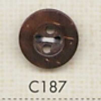 C187 Bottone naturale in legno a quattro fori