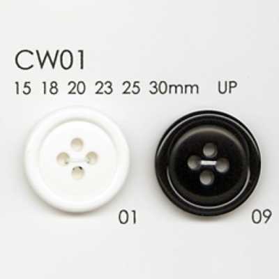 CW01 Bottone in resina poliestere a 4 fori