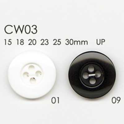 CW03 Bottone in resina poliestere a 4 fori