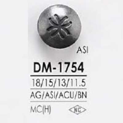 DM1754 Bottone in metallo alto con gambo ad anello semicircolare