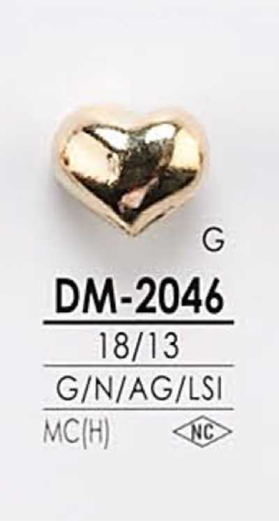 DM2046 Bottone in metallo a forma di cuore