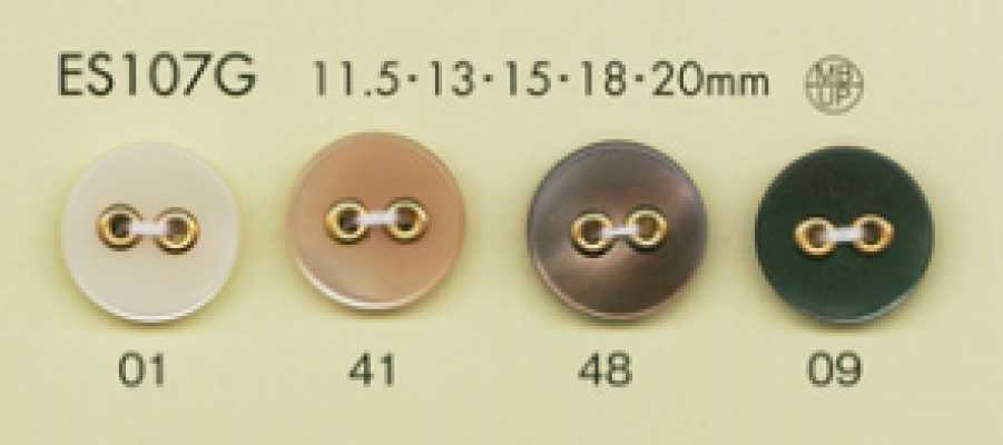 ES107G DAIYA BUTTONS Bottone decorativo in poliestere effetto madreperla a 2 fori