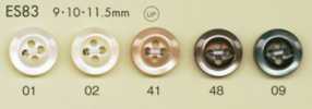 ES83 DAIYA BUTTONS Bottone in poliestere stile conchiglia