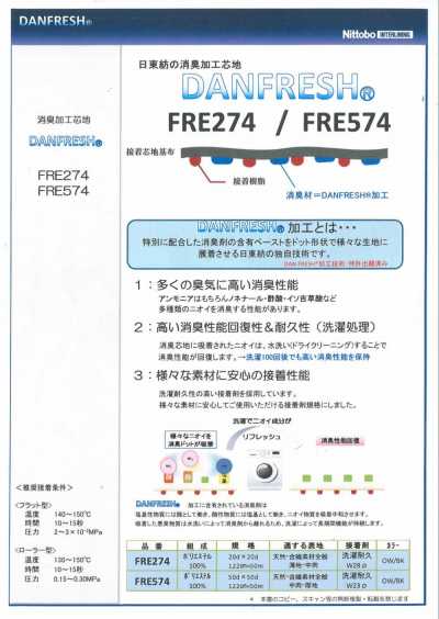 FRE274 [Nittobo] Rinforzo deodorante DANFRESH per tessuti leggeri e di medio peso