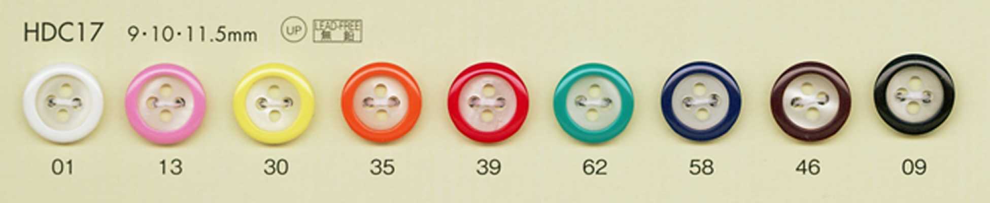HDC17 DAIYA BUTTONS Serie HYPER DURABLE resistente agli urti Bottoni in poliestere effetto conchiglia