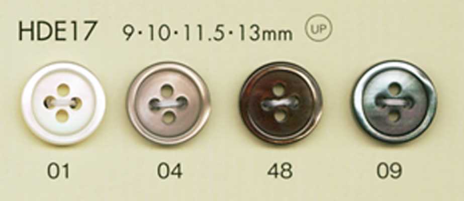 HDE17 DAIYA BUTTONS Serie HYPER DURABLE resistente agli urti"" Bottoni in poliestere stile madreperla""