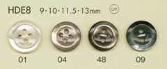HDE8 DAIYA BUTTONS Serie HYPER DURABLE resistente agli urti Bottone in poliestere effetto conchiglia