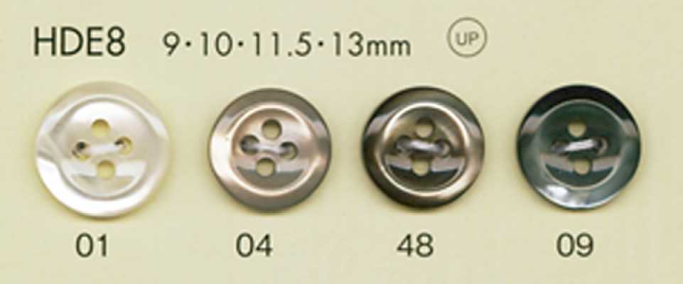 HDE8 DAIYA BUTTONS Serie HYPER DURABLE resistente agli urti Bottone in poliestere effetto conchiglia