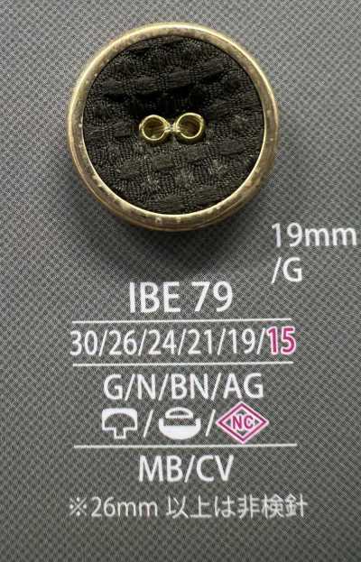 IBE79 Bottone rivestito con cappuccio a occhiello e gambo chiuso