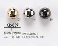 KR859 Trasparente E Amp; Bottone In Metallo Con Taglio A Diamante[Pulsante] IRIS Sottofoto