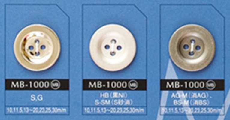 MB1000 Bottone metallico semplice a quattro fori