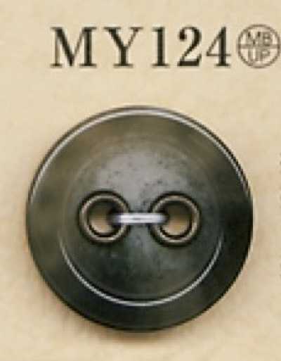 MY124 Bottone a 2 fori in resina di poliestere/ottone