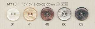 MY134 DAIYA BUTTONS Bottone in poliestere effetto conchiglia