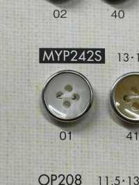 MYP242 Elegante Bottone In Poliestere A 4 Fori Oro Antico[Pulsante] DAIYA BUTTON(DAIYA BUTTON) Sottofoto