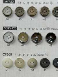 MYP242 Elegante Bottone In Poliestere A 4 Fori Oro Antico[Pulsante] DAIYA BUTTON(DAIYA BUTTON) Sottofoto