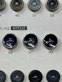 MYP242 Elegante Bottone In Poliestere A 4 Fori Oro Antico[Pulsante] DAIYA BUTTON(DAIYA BUTTON) Sottofoto