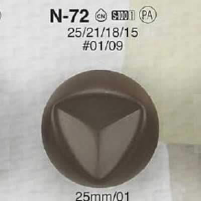 N72 Bottone in resina di nylon con gambo quadrato