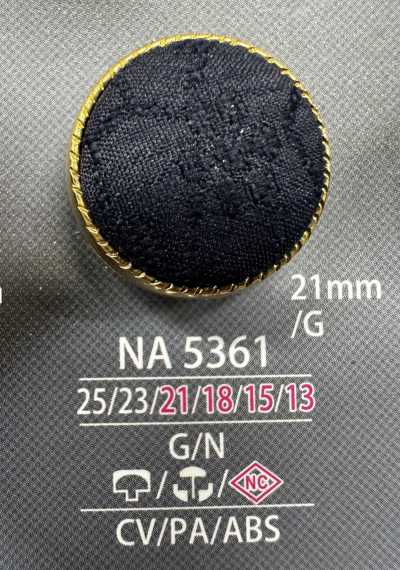 NA5361 Bottone rivestito con combinazione cappuccio e chiusura a gambo