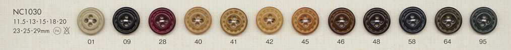 NC1030 Bottone in nylon a quattro fori effetto pelle