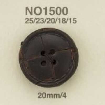 NO1500 Bottone in pelle con 4 fori frontali