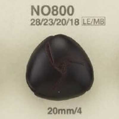 NO800 Bottone con gambo a semi-anello rettangolare in pelle/ottone