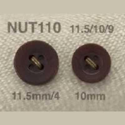 NUT110 Bottone in noce a 4 fori con fori frontali